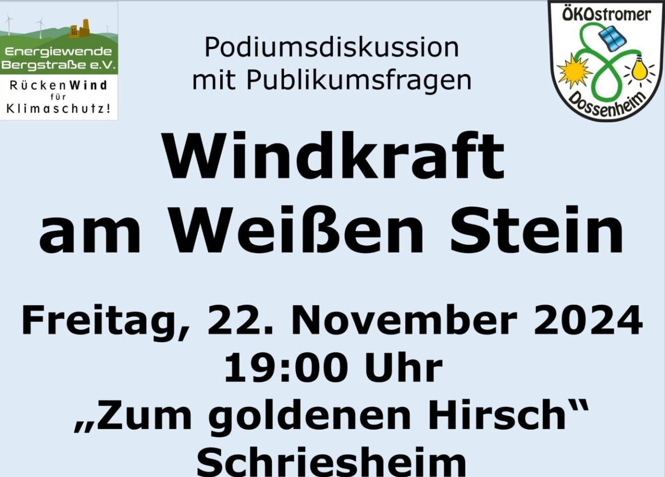 Podiumsdiskussion: Windkraft am Weißen Stein
